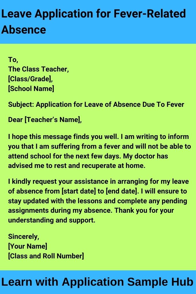 Leave Application for Fever-Related Absence