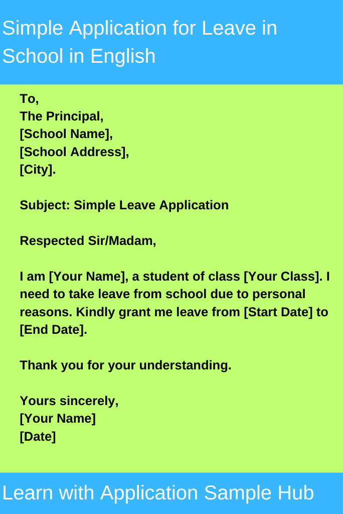 Sample Death Leave Letter For School to Principal