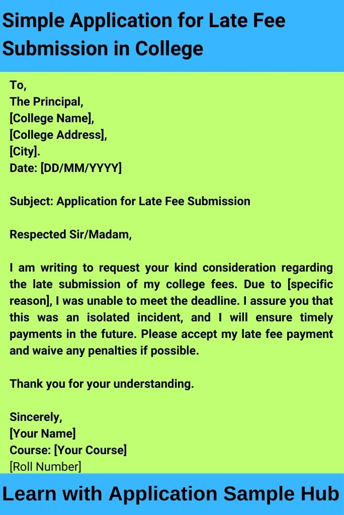 Simple Application for Late Fee Submission in College