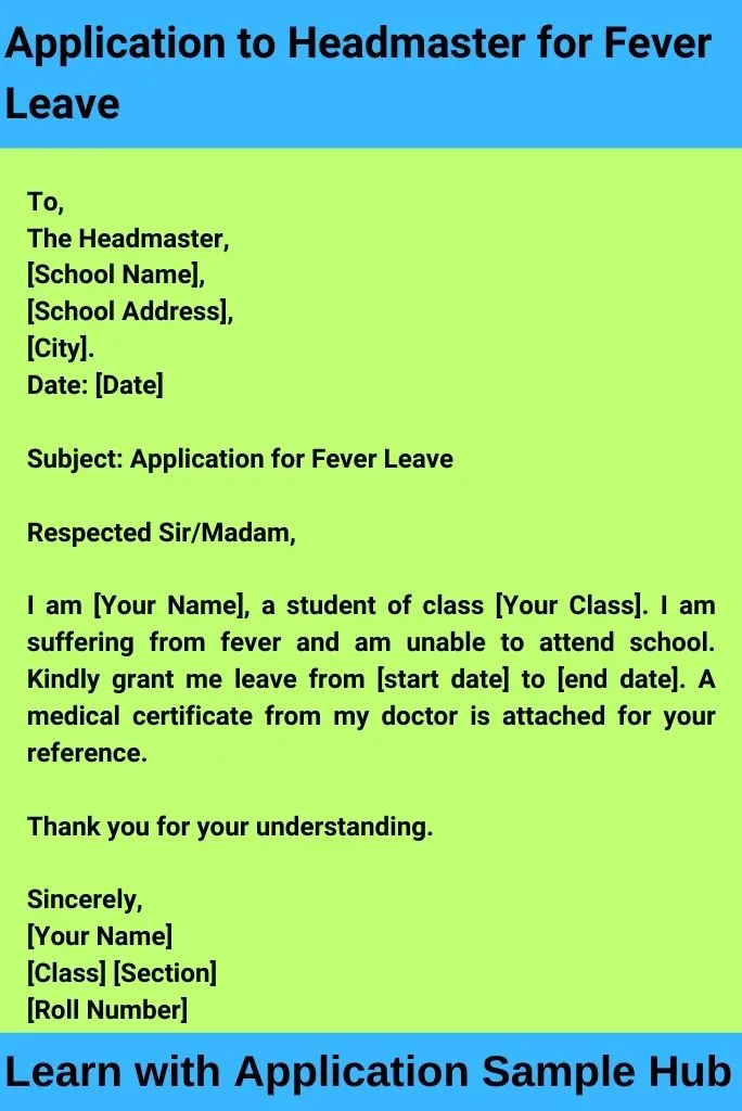 Application to Headmaster for Leave of Absence