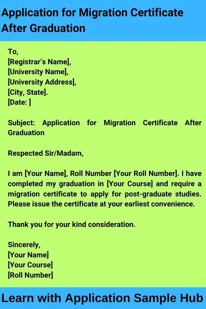 Application for Migration Certificate After Graduation