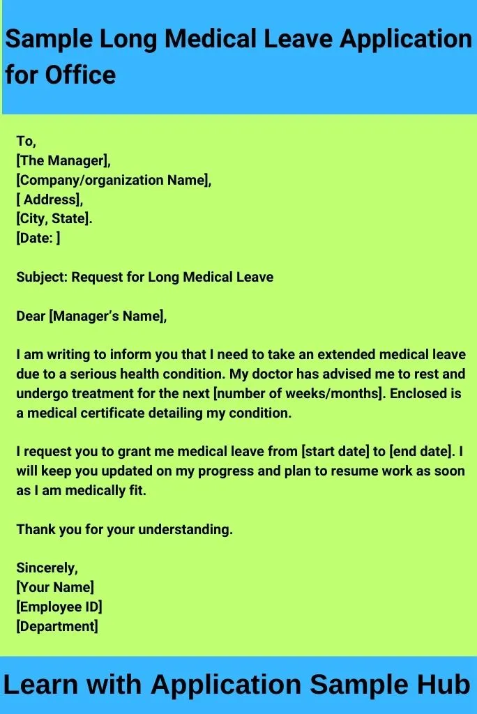 Sample Long Medical Leave Application for Office