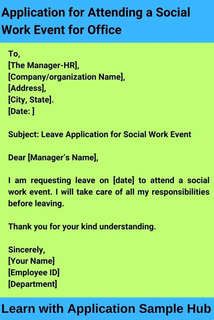 Application for Attending a Social Work Event for Office