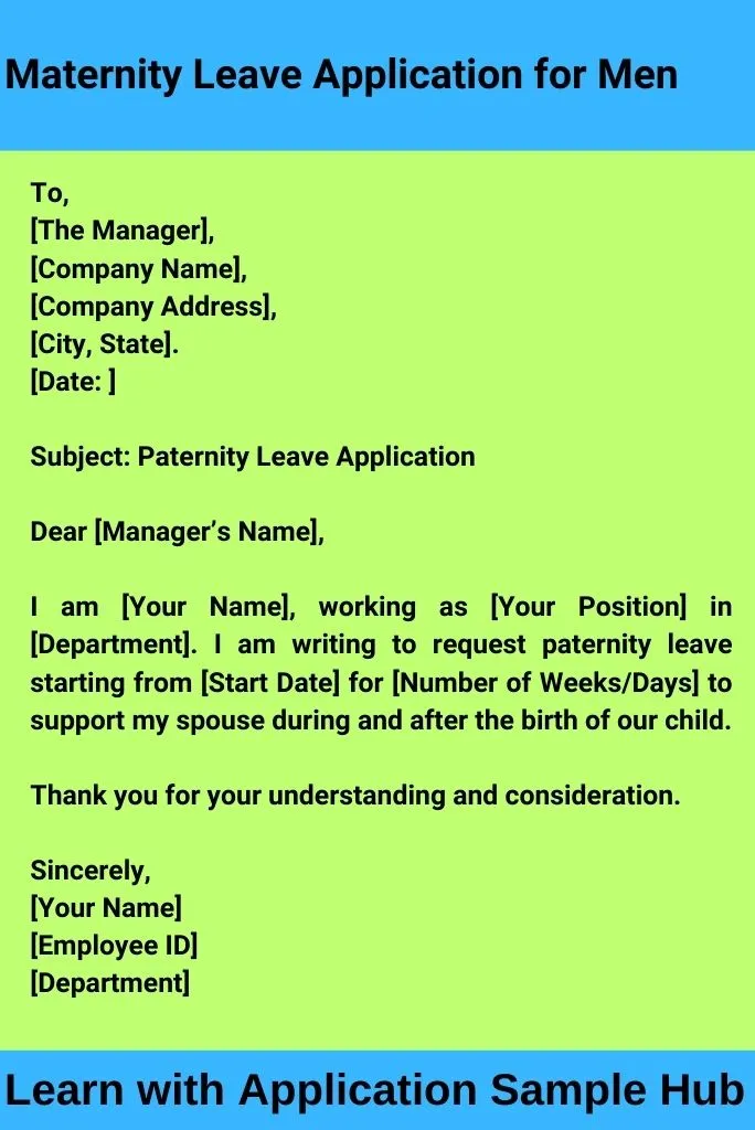 Maternity Leave Application for Men