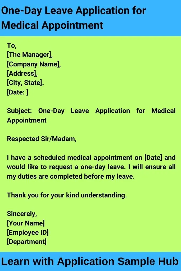 One-Day Leave Application for Medical Appointment