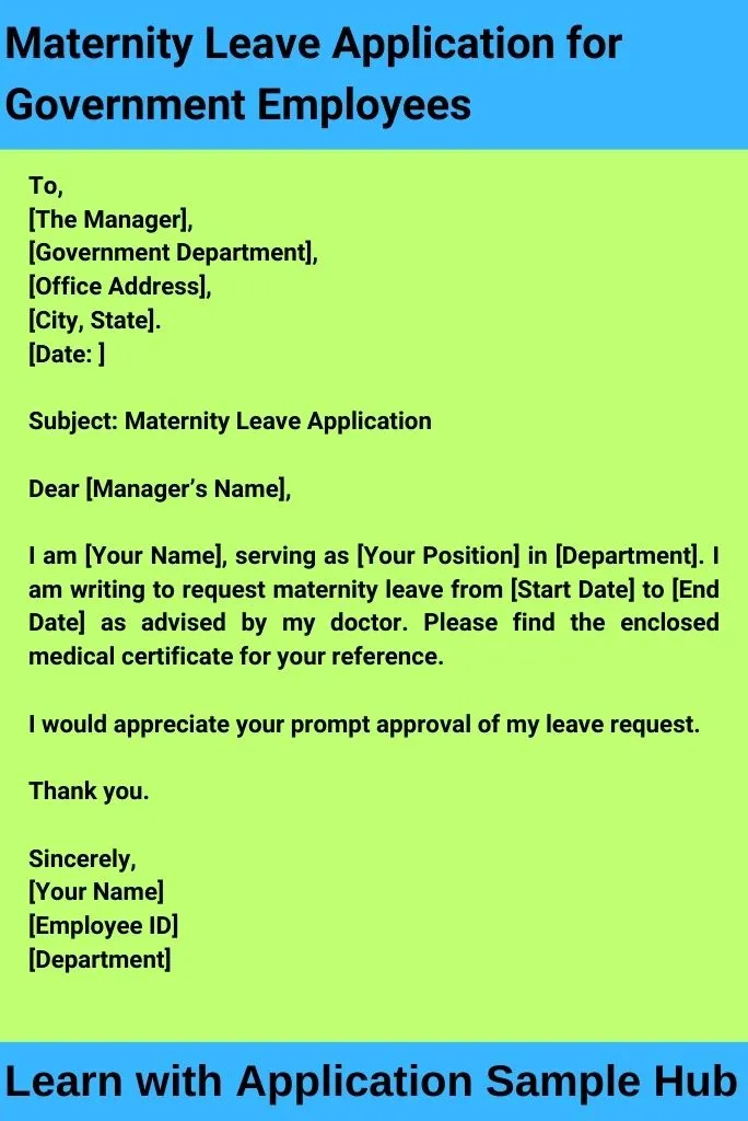 Maternity Leave Application for Government Employees