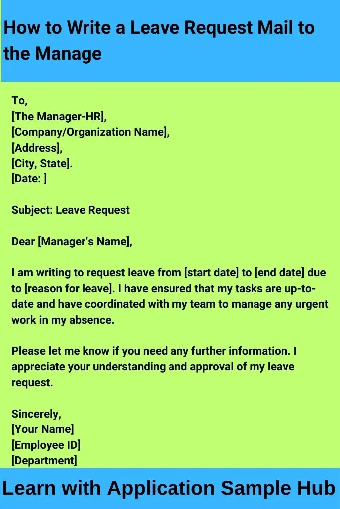 How to Write a Leave Request Mail to the Manager