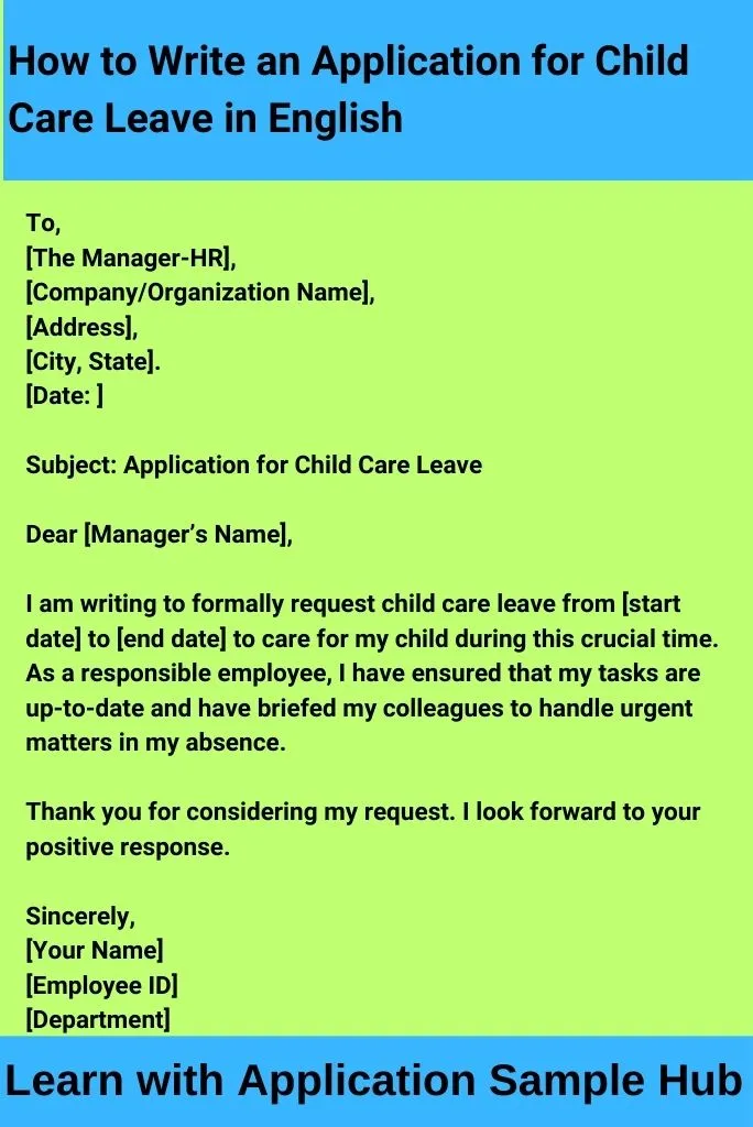 How to Write an Application for Child Care Leave in English