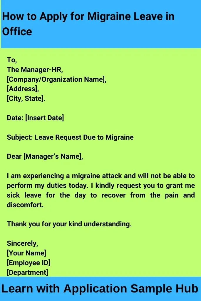 How to Apply for Migraine Leave in Office