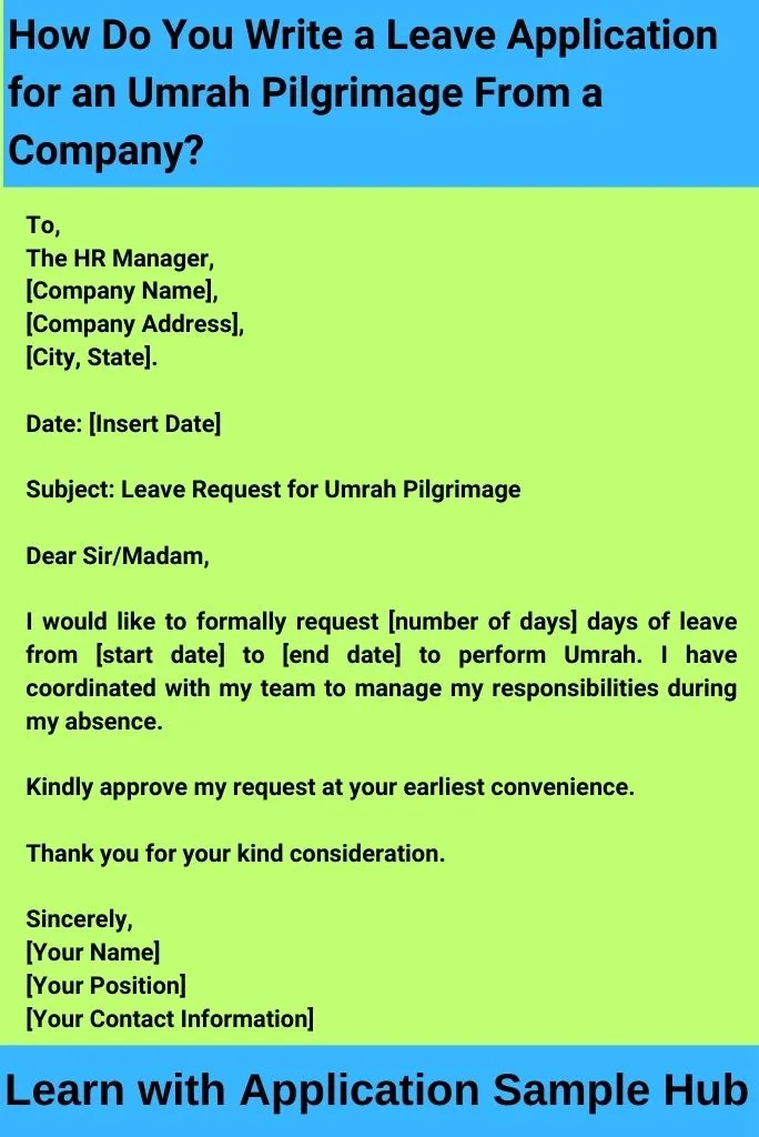 How Do You Write a Leave Application for an Umrah Pilgrimage From a Company?