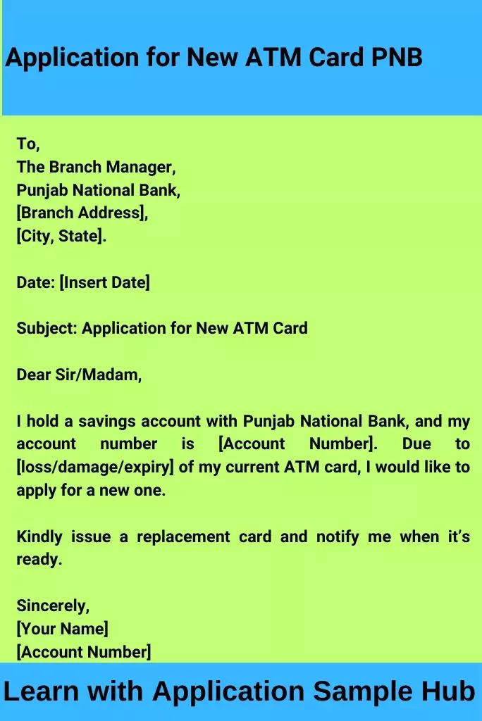 Application for New ATM Card PNB