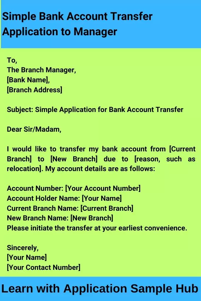 Simple Bank Account Transfer Application to Manager