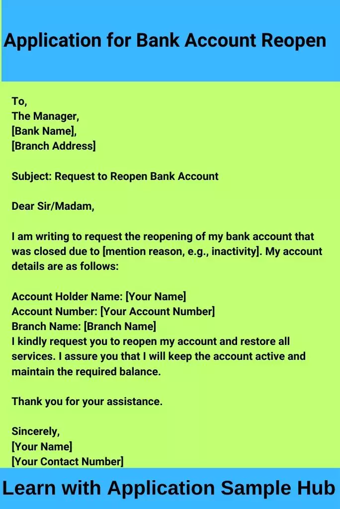 bank account closure letter template