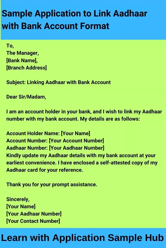 Sample Application to Link Aadhaar with Bank Account Format