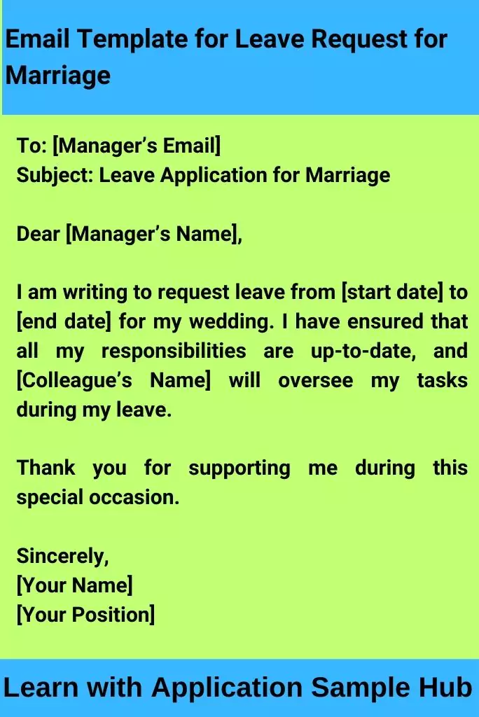 Email Template for Leave Request for Marriage