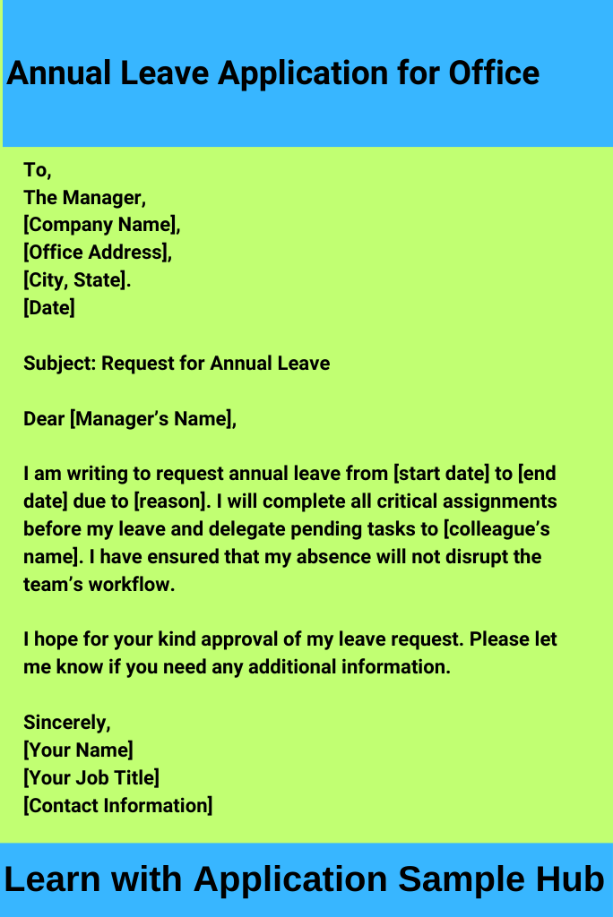 Annual Leave Application for Office