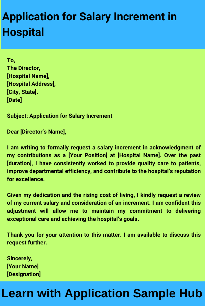 Application for Salary Increment in Hospital