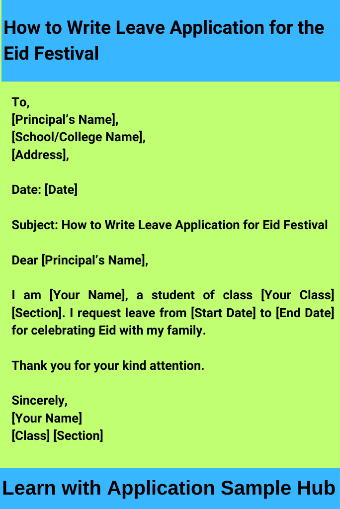 How to Write Leave Application for the Eid Festival